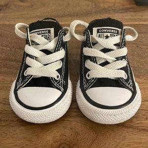 Converse Toddler Balck and White size 3 sneakers.